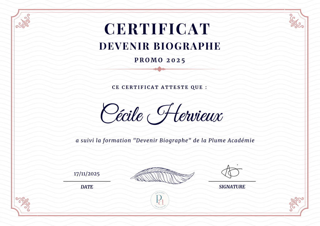 Certificat biographe professionnel